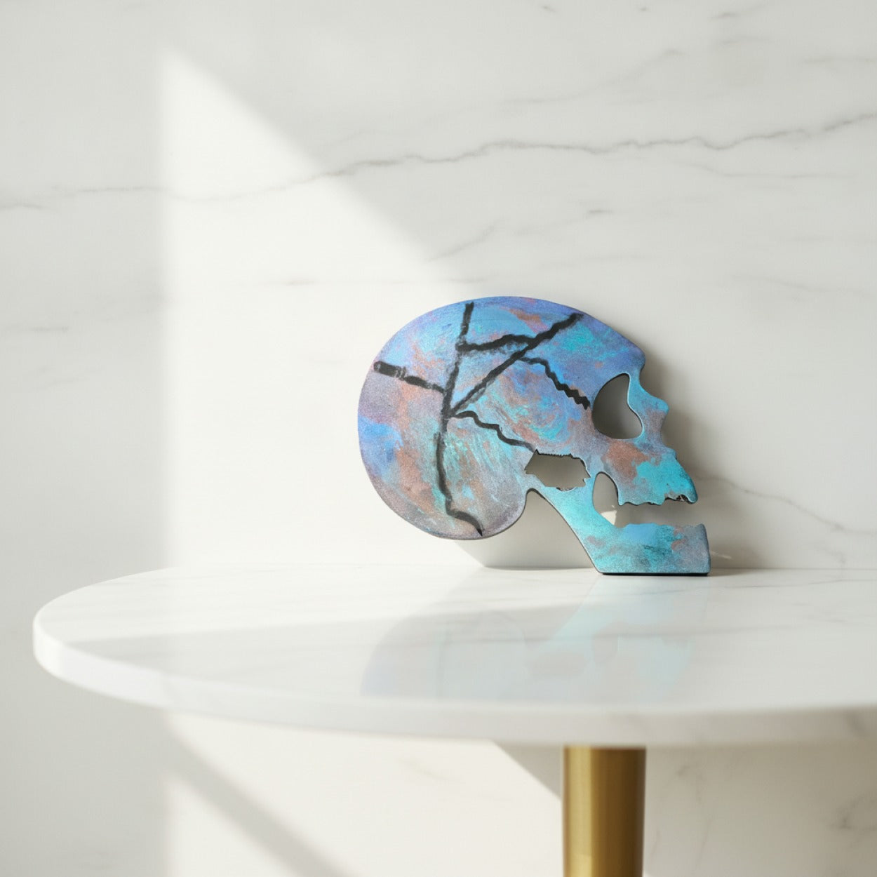 Large Handmade Skull Shaped Resin Non Slip Coasters
