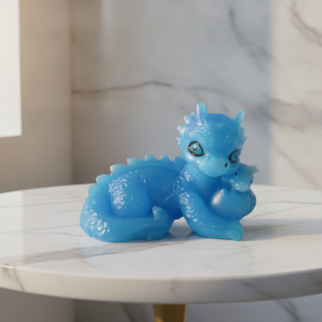 Handmade Dragon With Baby And Egg Figurine Resin Ornament Gift