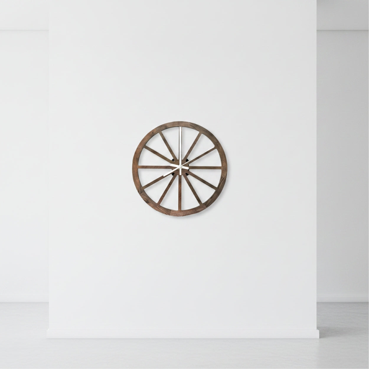 12 inch Wooden Carriage Wheel Wall Clock