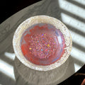 Handmade Resin Pink Glitter Fruit Bowl With Pearly Beads