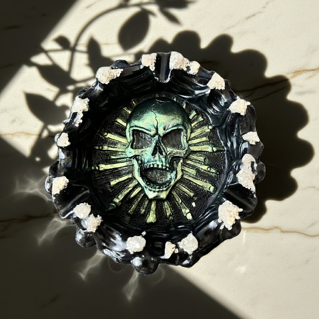 Handmade Gothic Skull Skeleton Storage Dish Ashtrays