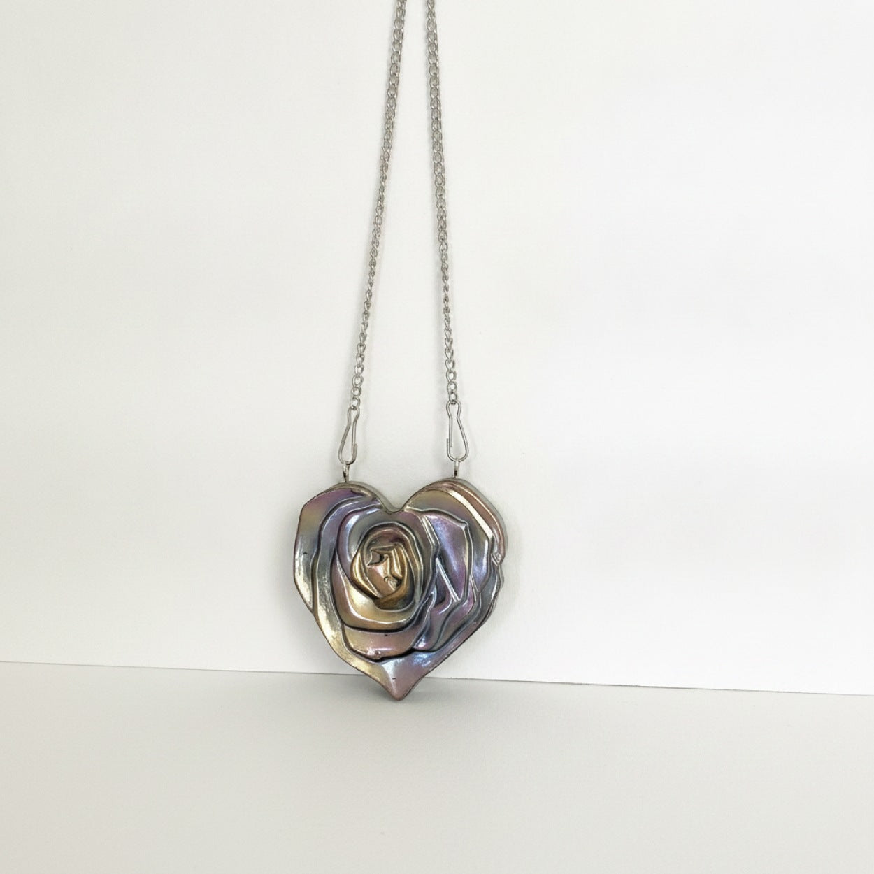 Handmade Silver Gold Resin Rose Heart Wall Decal