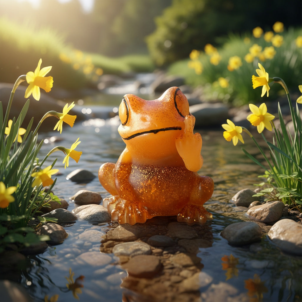 Handmade Novely Funny Finger Resin Frog Statue Ornaments