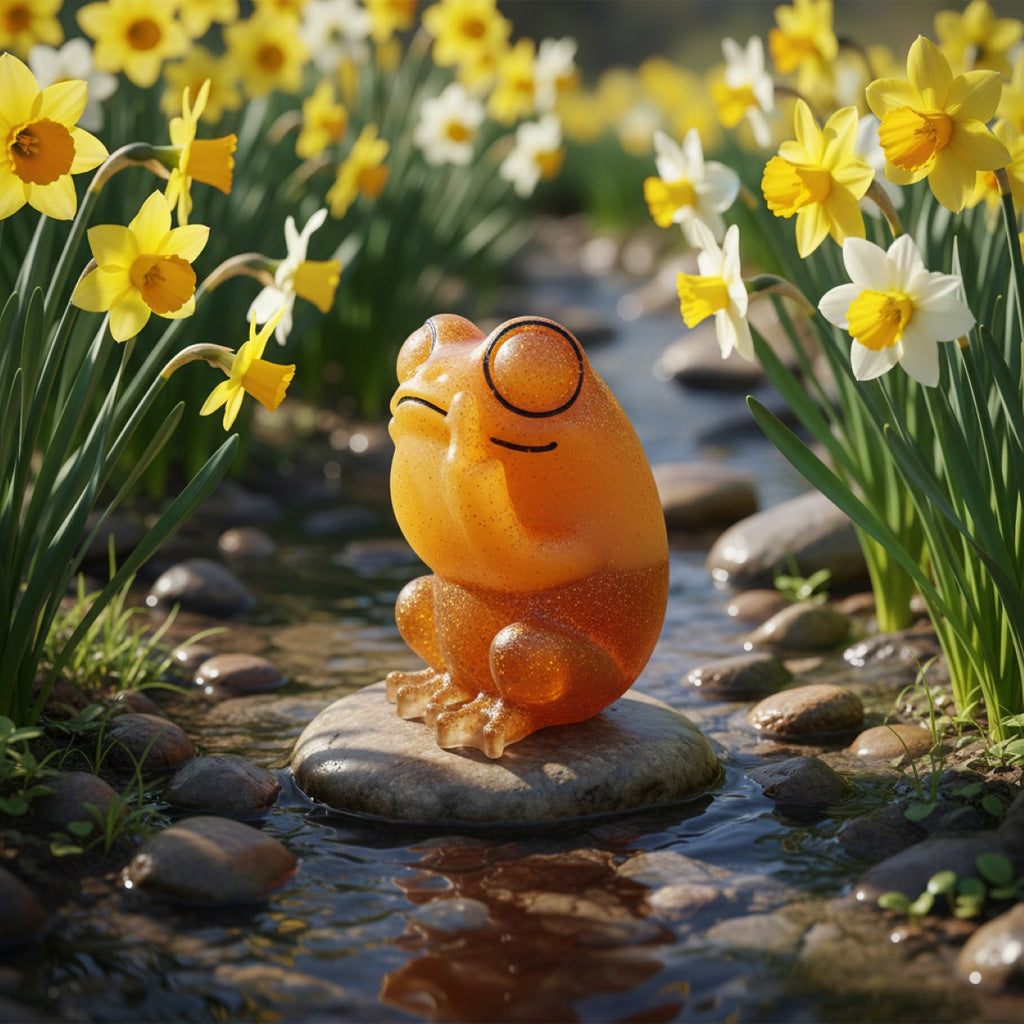 Handmade Novely Funny Finger Resin Frog Statue Ornaments