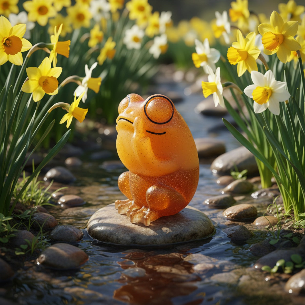 Handmade Novely Funny Finger Resin Frog Statue Ornaments