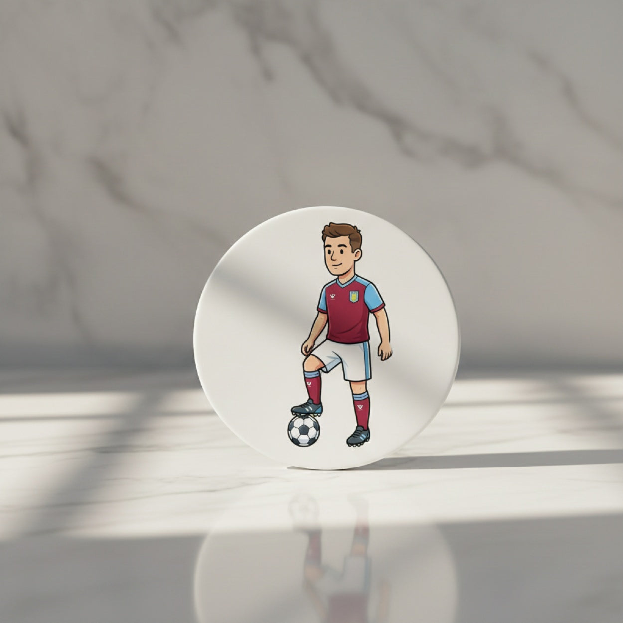 Handmade Round Football Coasters