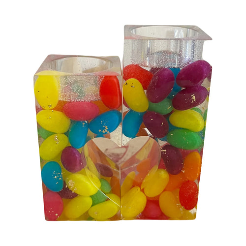 2 Jellybean Heart Tea Light Holders image 1