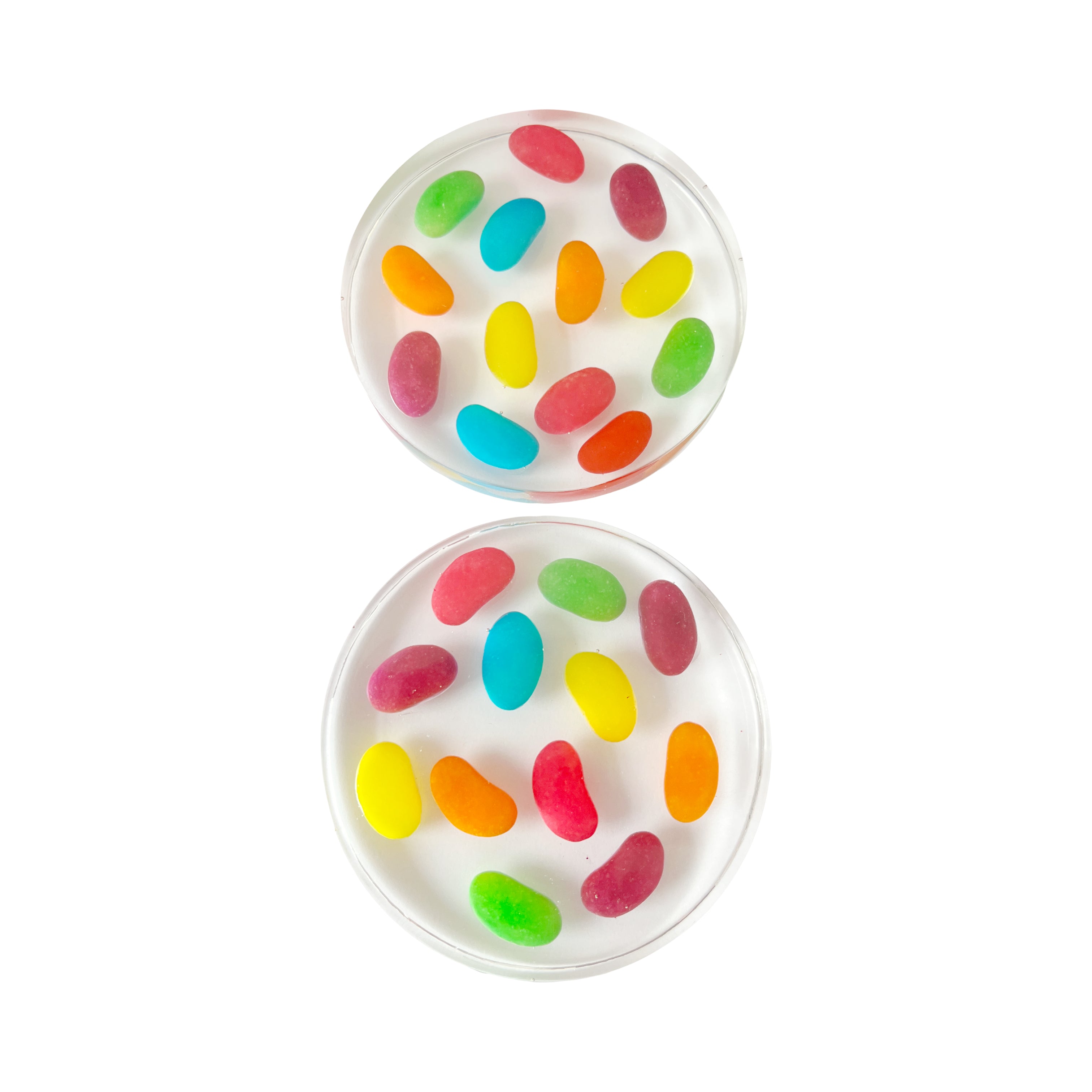 2 Multi Colour Jellybean Sweets Coasters image 1