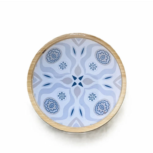 4 Resin Mandala Bamboo Coasters Mats image 1