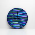 Large Metallic Silent Sweep Wall Clock Purple Green Blue Resin Clock